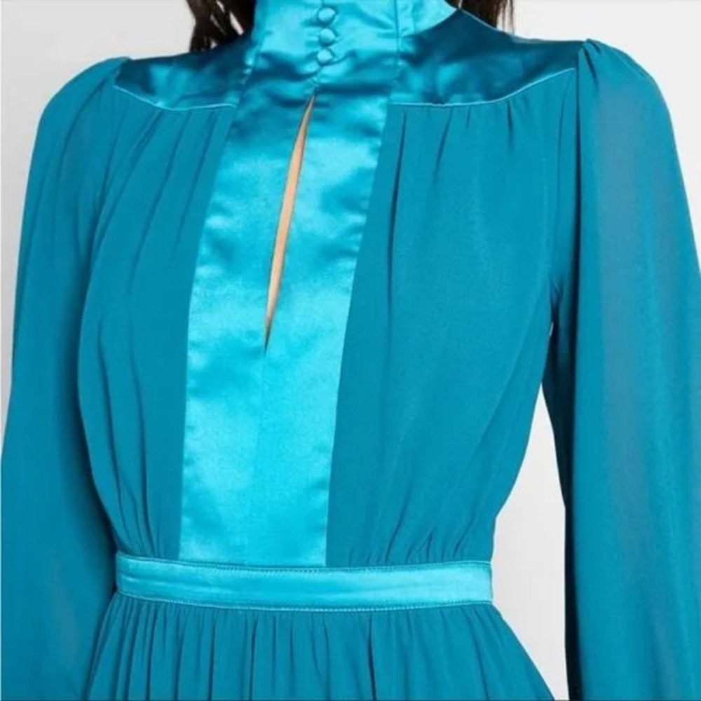 Modcloth Dresse Modcloth Allure Me Blue Long Sleeve Maxi Dress